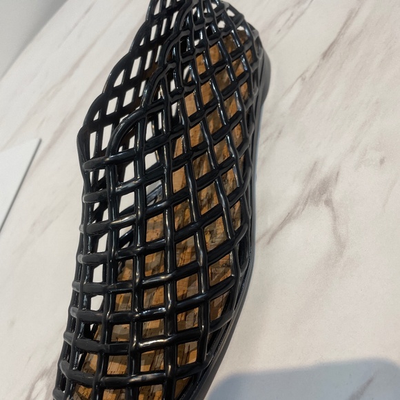 Women Black Hollow Jelly Sandals Beach Ballerina Jelly Mesh Ballet Flats Ds109 - Picture 3 of 4